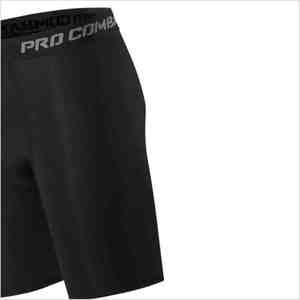 Pantalones Cortos de Compresión Negros para Hombre, Cintura Media, Elásticos, de Spandex, Secado Rápido, Estiramiento en Cuatro Direcciones, Resistentes al Viento, Deportivos, Tejido Sólido, Atléticos - Product Image 3