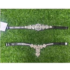 Handmade Rhinestone Horse Brow Band Empty Channel <b>Bridle</b> Strap Adjustable Equestrian Headgear Accessory horse equipment <b>bridle</b> - Product Image 1