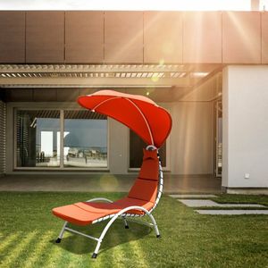 1PC Canopy-Attached Patio <b>Hammock</b> Chaise Lounger Chair for Sunbathing - Product Image 3
