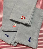 Serviettes de cocktail brodées VNAP en coton/lin de haute qualité du Vietnam, design personnalisé pour fêtes et mariages, broderie VNAP