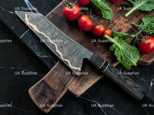 Couteau de chef japonais professionnel en cuivre damas forgé à la main, manche en bois noir, OEM ODM, marque privée - Product Image 2