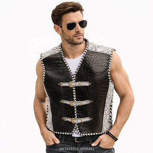 Gilet de moto respirant en polyester/coton de qualité supérieure pour hommes, vêtements de motard personnalisés pour club - Product Image 6