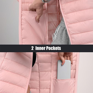 Vestes matelassées personnalisées élégantes et légères en toile respirante pour femmes, vêtements d'hiver chauds, coupe-vent et imperméables - Product Image 2