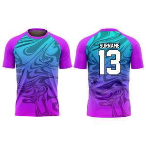 Sublimated Volleyball Jersey Unisex Adult Short Sleeve Crew Neck Quick Dry Polyester <b>Athletic</b> Fit Gradient Color Pattern Print - Product Image 6