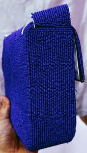 Sac à bandoulière rectangulaire bleu avec motif de chien brodé, artisanat en polyester fait main, 6,5x9,5 pouces - Product Image 3