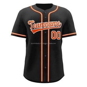 Maillots de baseball pour hommes OEM, chemises boutonnées à manches courtes, style hipster, hip hop, uniformes sportifs, maillots de baseball personnalisés - Product Image 3