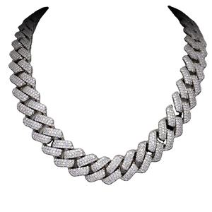 Iced out Bling Diamond Hip Hop Miami Venta al por mayor Cadena de eslabones cubanos Joyería Moissanite Cadena cubana iced out joyería busto abajo - Product Image 1