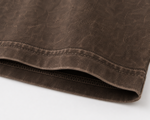 T-shirt Streetwear Oversize Marron Vintage Épais Délavé à l'Acide Coupe Boxy 100% Coton Respirant - Product Image 6