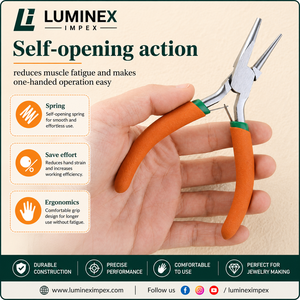LUMINEX IMPEX LUB=113 <b>Long</b> <b>Nose</b> Stainless Steel Lightweight Smooth Work Jewelry Making Polishing Pliers - Product Image 5