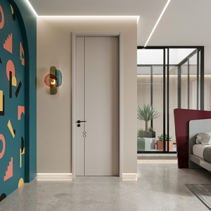 Usine ODM/OEM – Portes intérieures en MDF au design moderne, résistantes à l'humidité et aux moisissures, finition bois massif, pour bureaux et appartements - Product Image 1