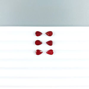 Rubis africains naturels calibrés non traités, forme poire 5x7mm, pierres précieuses de rubis naturelles facettées pour la création de bijoux, prêtes à l'emploi - Product Image 1