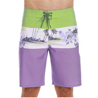 Shorts en coton pour homme à taille élastique, tricotés en polyester-coton, imprimé tropical, style insulaire