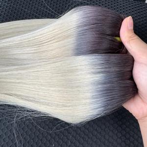 Paquet de cheveux humains ombre couleur cendré avec fermeture os droit 100% cheveux humains vietnamiens expédition rapide - Product Image 1