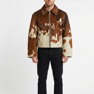 Chaquetas de cuero premium con pelo, diseño personalizado bordado e impreso, talla adulto, chaquetas de cuero de vaca para hombre para invierno - Product Image 1
