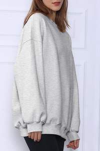 Sudaderas de gran tamaño para mujer de alta calidad, sudaderas con capucha, jersey de cuello redondo de lana, suéteres, ropa informal cómoda de moda de otoño - Product Image 4