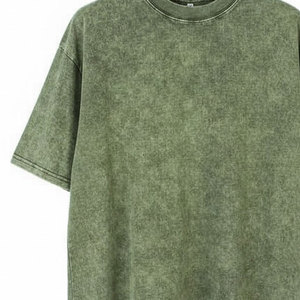 Camiseta con lavado ácido a la moda para hombre, colores descoloridos únicos, tela de algodón cómoda, atuendo informal moderno. - Product Image 3