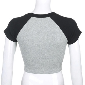 ZZH YF2281 2026 Summer New Short Sleeved Women's T-shirt Loose Slim Y2K Style Silk/Cotton Canvas Fabric - Product Image 5