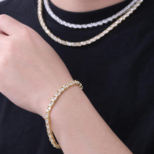 Best Quality Custom Moissanite Tennis Bracelet for <b>Men</b> Women 925 Silver Hip Hop Jewelry for Wedding and Anniversary Gifts - Product Image 2