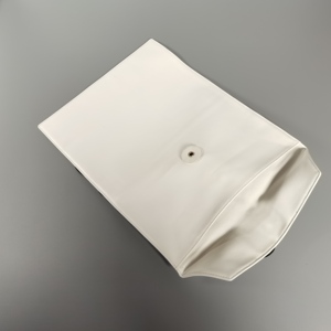 Castello Handmade Genuine Leather Large Size Soft String Closure <b>Wallet</b> Envelope Shape File Portfolio for Office School White - Product Image 3