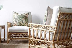 Sofá de Ratán Sólido Estilo Japonés, Sofá Individual de Ratán Ajustable para Sala de Estar Clásica, Sillón de Ratán - Product Image 2