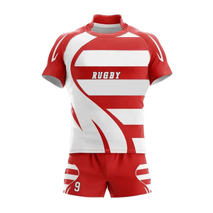 Ensembles d'uniformes de rugby personnalisés en gros, unisexes, respirants, écologiques, impression par transfert thermique, 100 % polyester, grandes tailles, protection UV - Product Image 1