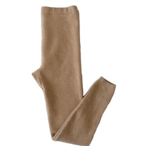 Conjunto de Top Polo de Punto Beige y Leggings para Mujer, Manga Corta, Cuello Camisero, Traje Casual Sólido - Product Image 4