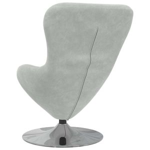 Sillón Huevo de Terciopelo Gris Claro para Sala de Estar - Product Image 6