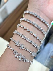 Silver Moissanite Freshwater Pearl Hiphop Style GRA Certified Statement Piece Handcrafted Luxury Tennis Bracelet Gift for <b>Wife</b> - Product Image 4