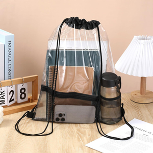2 Pack Clear Waterproof PVC Transparent <b>Drawstring</b> <b>Backpack</b> Clear Bag Stadium Approved <b>Drawstring</b> Bags for Stadium Colleges - Product Image 5