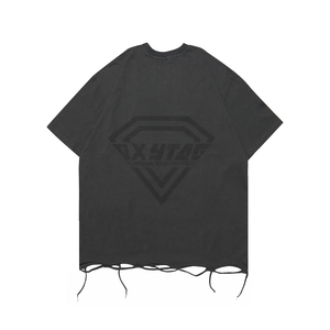 เสื้อยืดเปล่าสไตล์วินเทจสำหรับผู้ชาย ทรงโอเวอร์ไซส์ ลวดลายกราฟิกแบบทำเก่า ผ้าคอตตอนหนานุ่ม ผลิตโดยผู้ผลิตเสื้อผ้าสตรีทแวร์ - Product Image 1