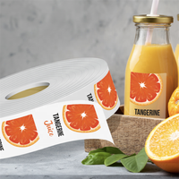 Diseño impreso personalizado de alta calidad, su propio logotipo adhesivo impermeable para etiqueta adhesiva de comida y bebida de jugo