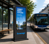 Kiosque d'affichage numérique LCD extérieur haute luminosité IP65 de 55 pouces pour la publicité dans les arrêts de bus et les gares de transport