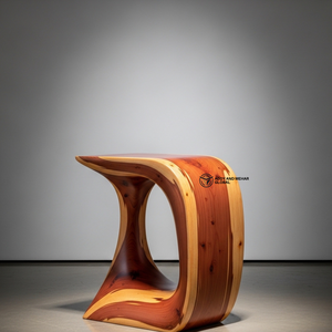 Luxury Spiral Wooden Accent <b>Table</b> – Handcrafted Solid Wood Designer <b>Stool</b> - Product Image 6