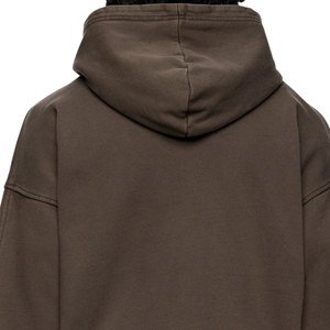 เสื้อฮู้ดดี้ฟลีซฟอกสีสำหรับผู้ชาย ทรงหลวม สไตล์สตรีท รับผลิตแบบ OEM ODM พร้อมสกรีนโลโก้ - Product Image 4