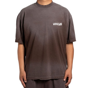 Servicio OEM, Camiseta Personalizada con Estampado, Corte Holgado, Efecto Desgastado por el Sol, para Hombre, 100% Algodón, Venta al Por Mayor, Precio Bajo - Product Image 1