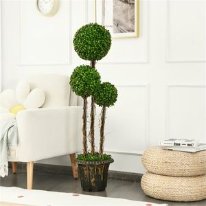 Árbol Artificial Resistente a los Rayos UV de 48 Pulgadas, Tres Esferas, Hojas Realistas de PE, Ratán de PE, Cemento de PE para Tanques, Plástico para Halloween y Bodas - Product Image 1