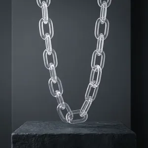 <b>Clear</b> <b>Resin</b> Chain Link Sculpture Artistic Customized Shape Handmade Decorative Ornament Blue Gradient Artizon Studio Home Custom - Product Image 2