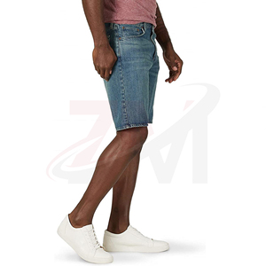 Shorts en jean délavé léger pour homme ZESHAN MAVERICK, taille haute, coupe large, style vintage, coupe-vent, 100 % coton, automne-hiver - Product Image 4
