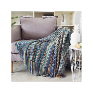 Plaid tissé blanc à motif diamant tribal avec bordure à franges pour canapé, décoration d'ambiance bohème confortable pour la maison, finition textile - Product Image 5