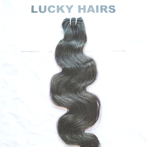 ผมแท้แบบอินเดีย 100% ไม่ผ่านการแปรรูป แบบลอนหลวมๆ สีดำ แบบ Remy  ถักด้วยเครื่องจักรแบบ Double Weft  เหมาะสำหรับต่อผม - Product Image 5