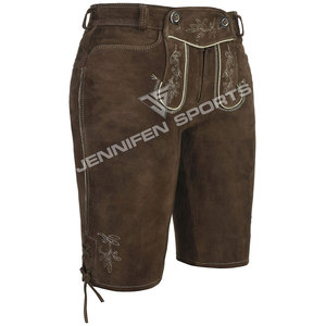 Wholesale Pure Genuine Suede Leather German <b>Women</b> <b>Lederhosen</b> Shorts Bavarian Cow Hide Suede Leather Short Custom With Embroidery - Product Image 2
