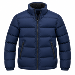 Veste d'hiver matelassée pour homme, design personnalisé, doublure douce en polyester/coton, imperméable, respirante, antibactérienne, anti-UV, col montant - Product Image 2