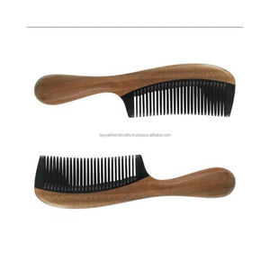 หวีไม้และเขาควายสีดำทำมือจากอินเดีย: เครื่องประดับผมคุณภาพสูง - Product Image 2