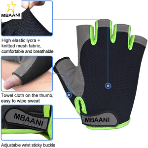Guantes de Ciclismo para Hombre/Mujer, Guantes de Bicicleta con Almohadilla Antideslizante y Absorbente de Impactos, Medios Dedos - Product Image 3