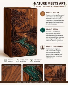 Personalized Walnut Pet-Friendly Cremation Urn American Mountain Lake <b>Memorial</b> <b>Box</b> Eagle River Resin Art Durable Eco-Friendly - Product Image 6