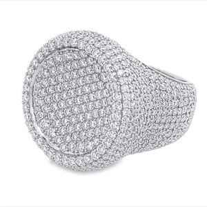 Anillo de Diamantes Moissanite VVS con Certificación GRA, Chapado en Plata de Ley 925, Estilo Hip Hop para Hombre y Mujer, Joyería Fina - Product Image 3