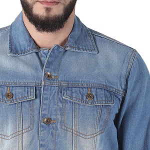 Ropa Personalizada para Hombre, Jeans Rotos y Chaqueta de Mezclilla Azul, Chaqueta de Mezclilla de Diseñador de Moda para Hombre, Chaqueta de Mezclilla Elegante - Product Image 2