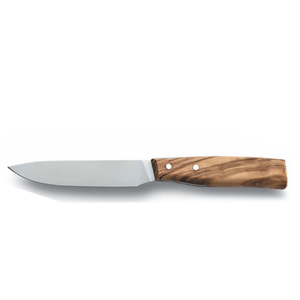 Cuchillos de Caza de Hoja Fija con Mango de Madera Marrón Natural y Hoja de Acero Plateado, Diseño Remachado con Agarre Suave para Campismo al Aire Libre - Product Image 1