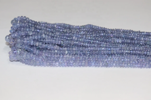 Cuentas de tanzanita natural, cuentas de rondelle lisas, cuentas de tanzanita lisas de color claro de 3-5mm, cuentas de piedras preciosas, cuentas de rondelle - Product Image 3