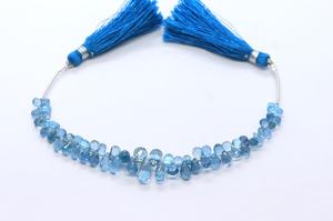 Cuentas de Topacio Azul de Londres Facetadas en Forma de Lágrima, Cuentas de Topacio Azul en Forma de Gota de 3x5-5x7 MM, Cuentas de Topacio Azul de Londres de 5 Pulgadas - Product Image 3